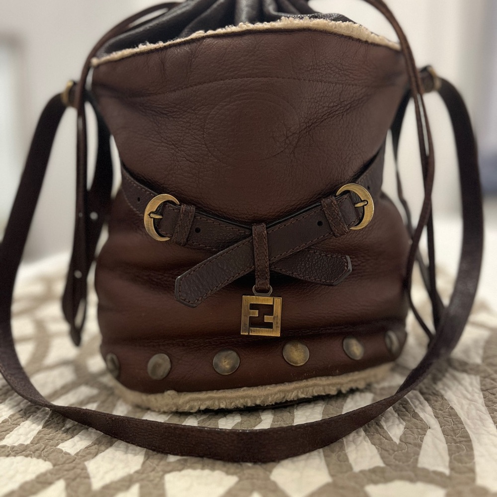 Fendi Dark Brown Leather Backpack
